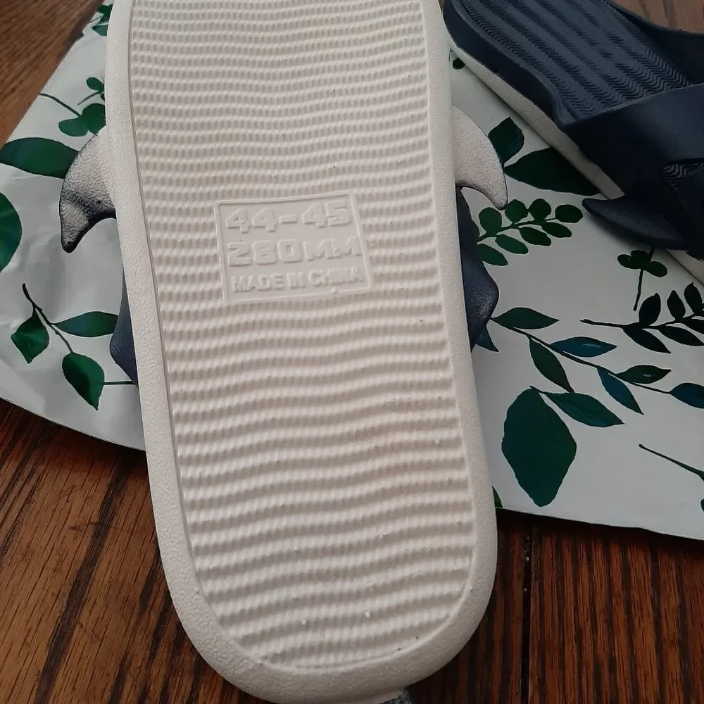 New M8.5/9.5 W10/11 Blue Shark Water Shoes Summer Slides Pool Beach